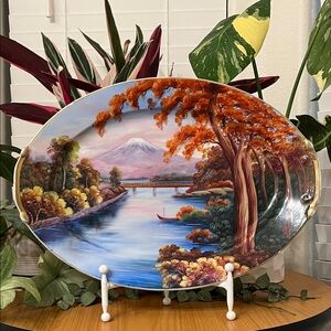 Lily China Vintage Hand Painted Art Platter Made in Japan 1940’s